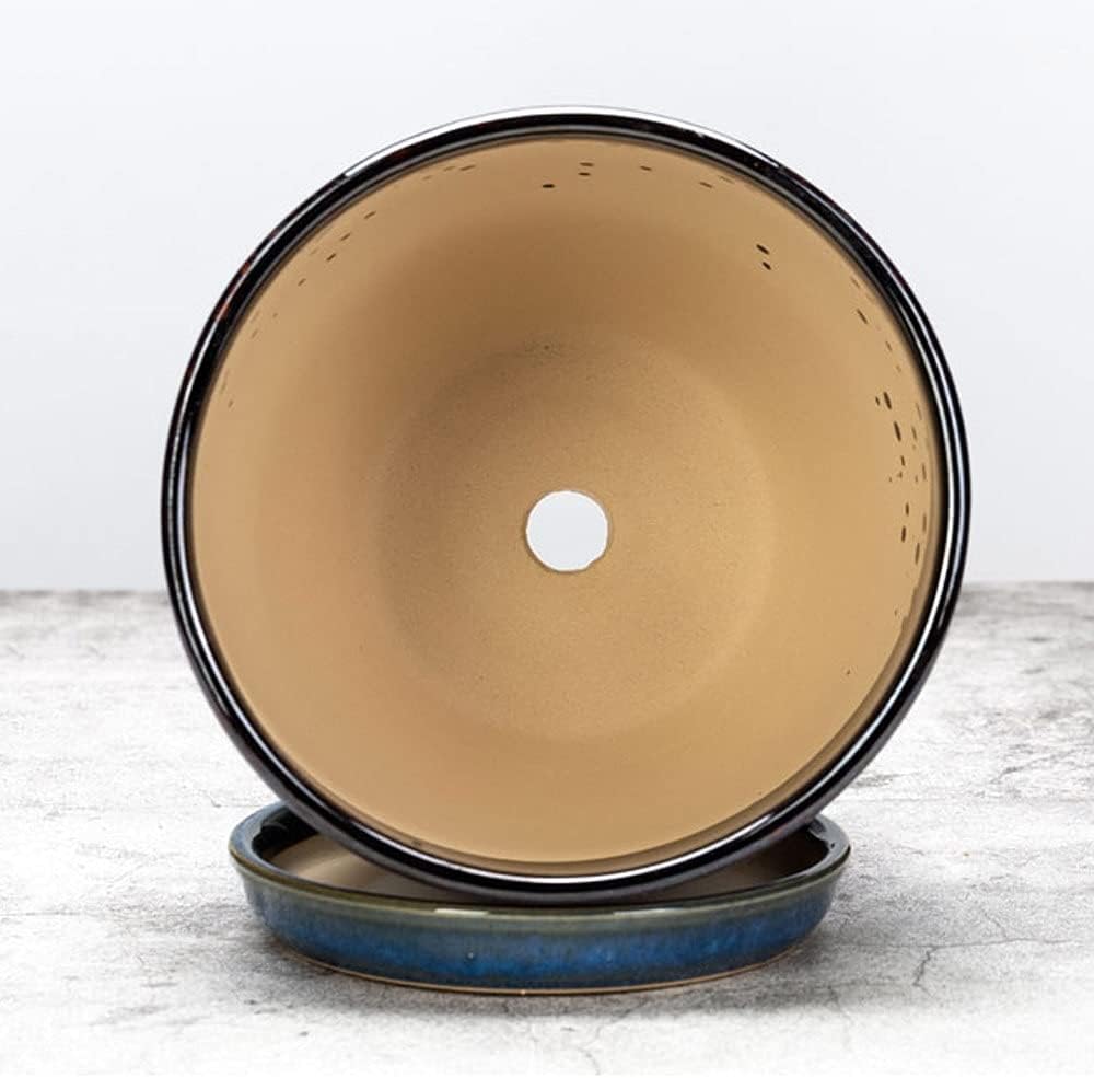 Blue Ceramic Plant Pot Glazed Planter