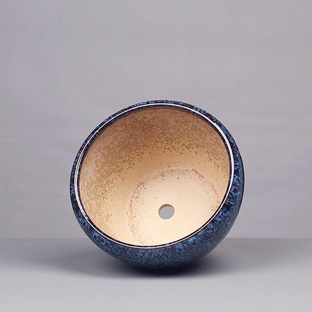 Ceramic Plant Pot Handmade Blue Glazed Planter