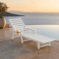 White HDPE Adjustable Outdoor Lounge Chair