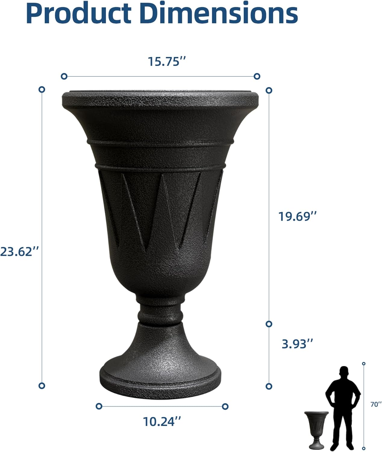 24" Tall Urn Planters