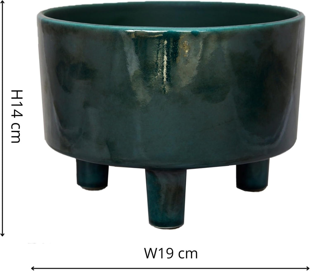 Pisa Emerald Glaze Ceramic Planter