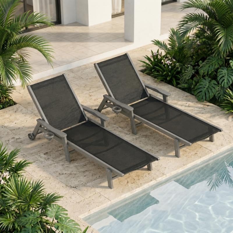 All Weather HDPE Outdoor Lounge Chairs Set