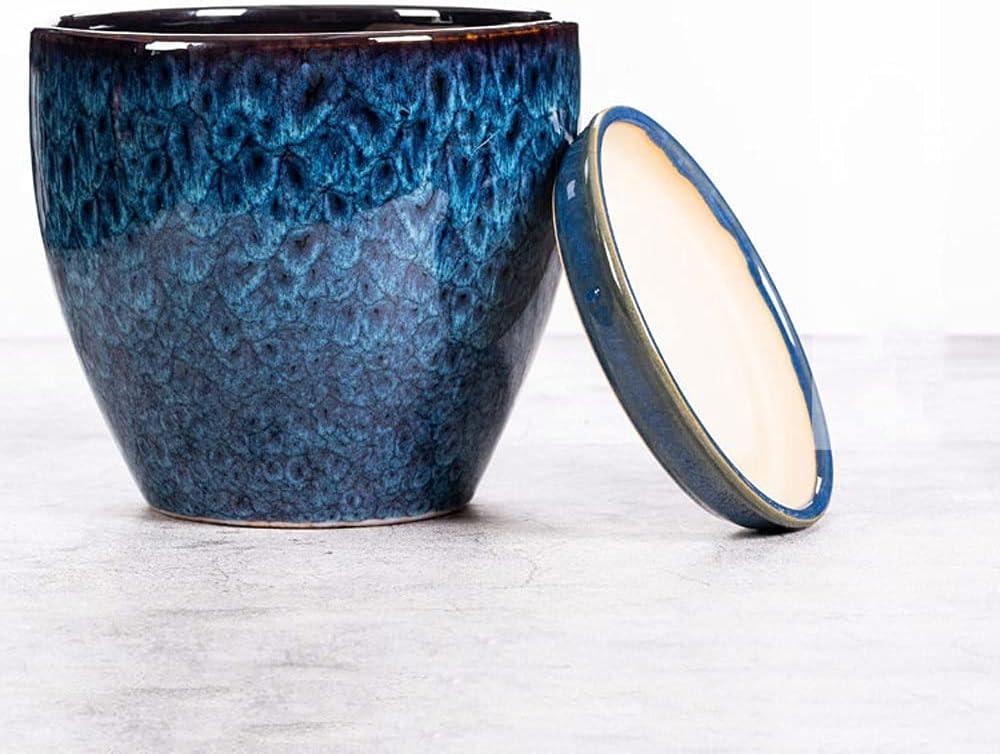 Blue Ceramic Plant Pot Glazed Planter