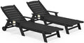 2 Pack Black HDPE Lounge Chairs