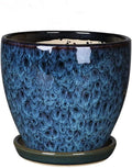 Blue Ceramic Plant Pot Glazed Planter