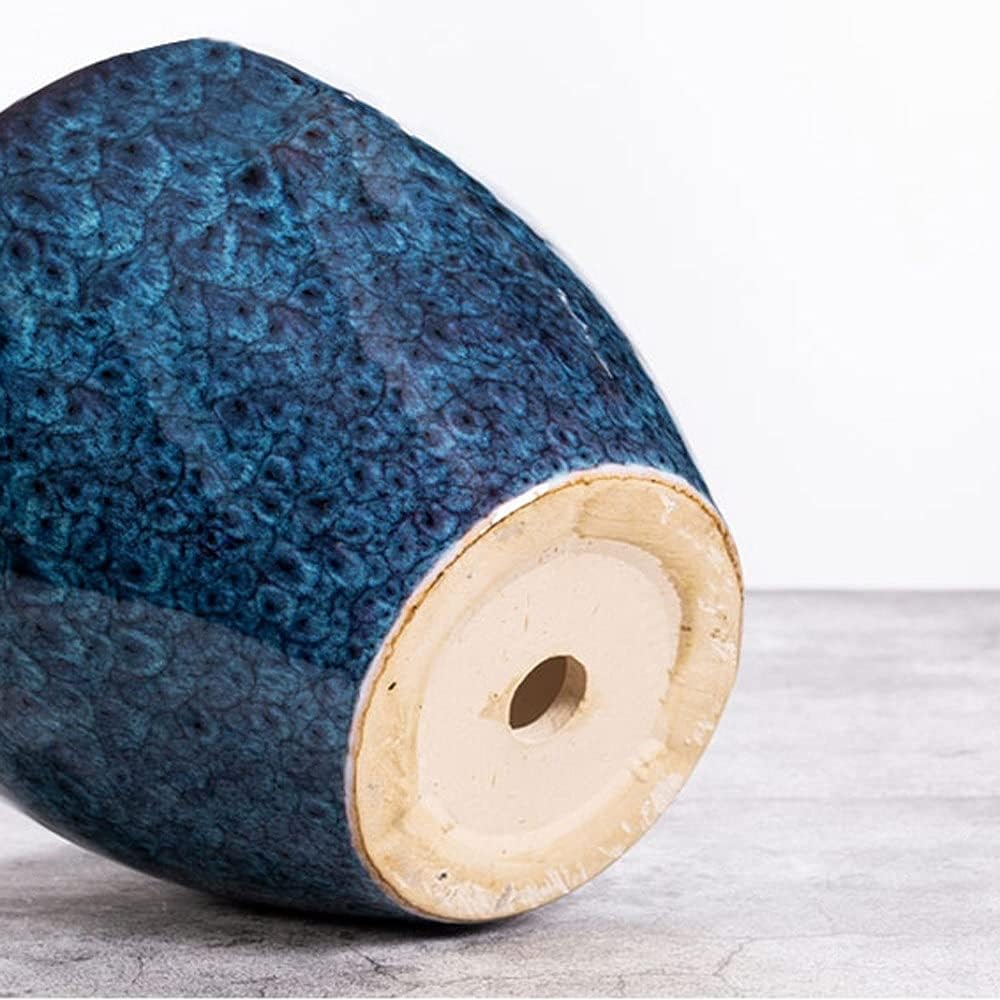 Blue Ceramic Plant Pot Glazed Planter
