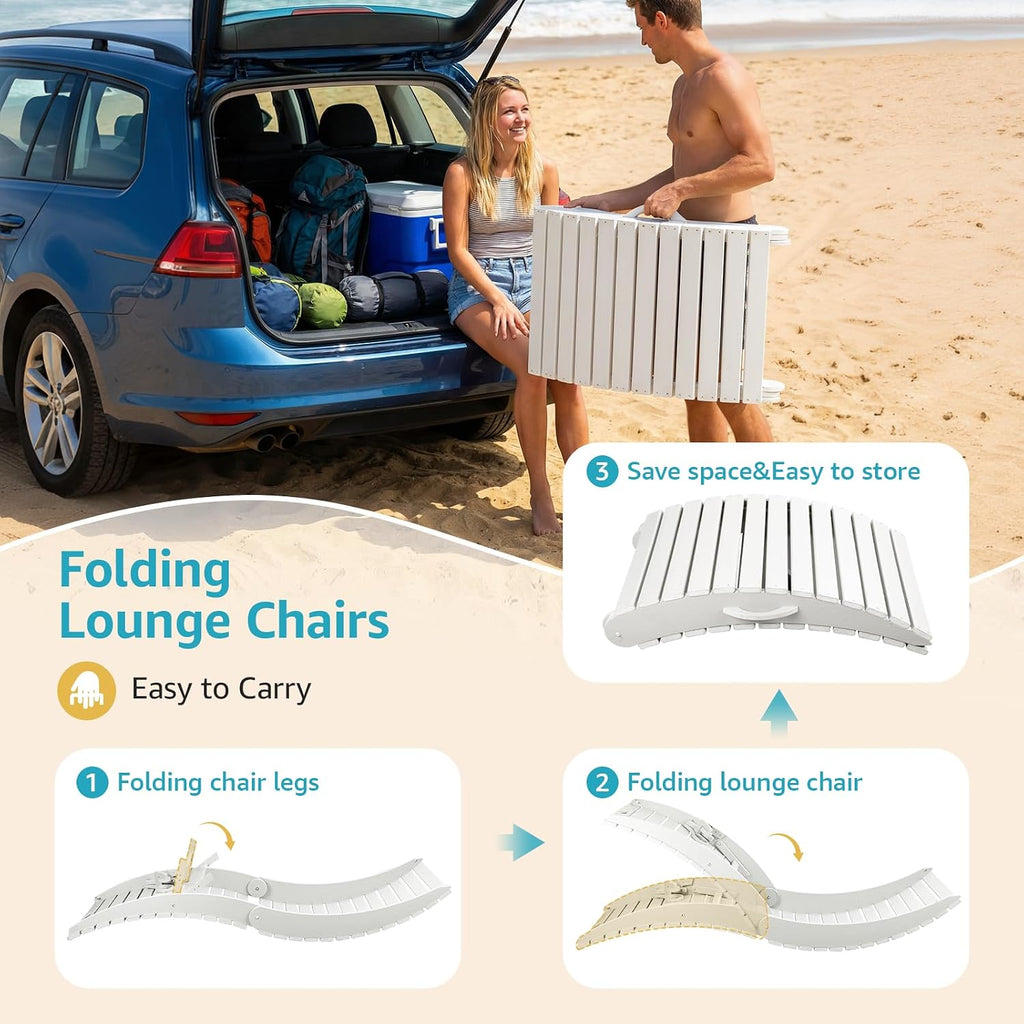 White HDPE Pool Lounge Chair