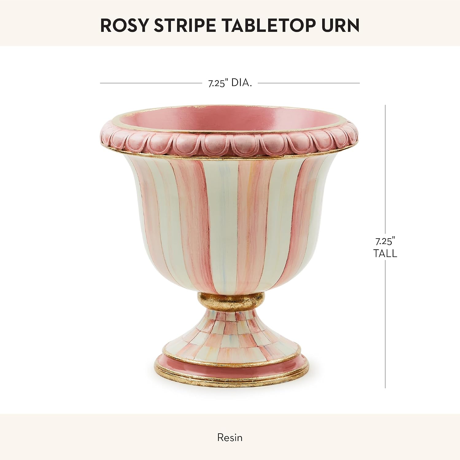Pink-and-White Pedestal Urn