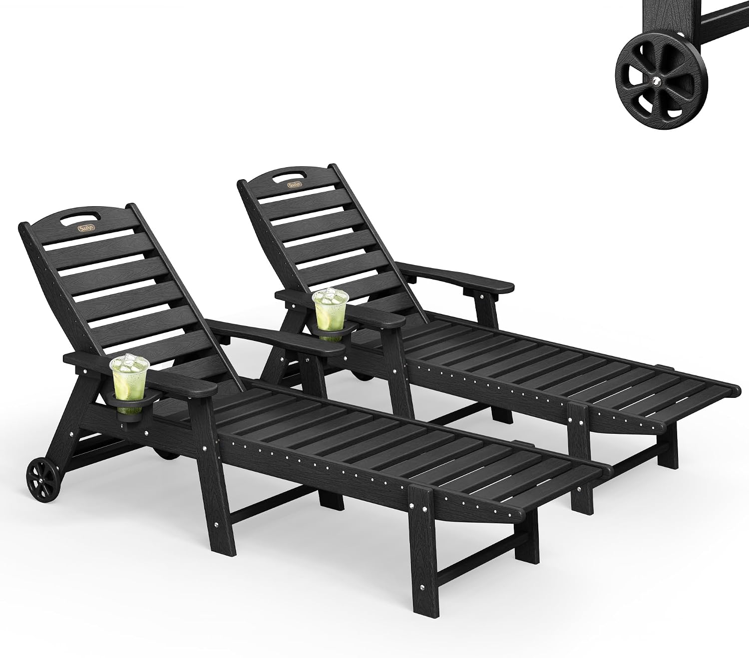 HDPE Chaise Lounge Chair Set