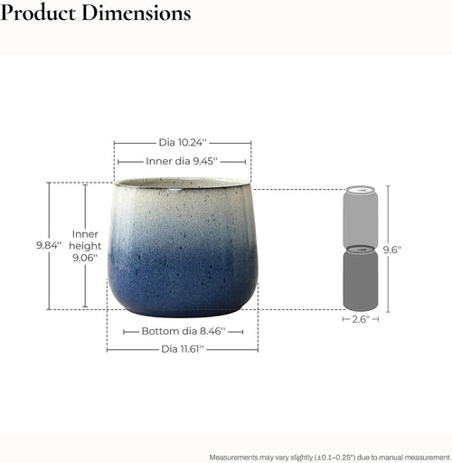 11.5-Inch Dia Ceramic Pots
