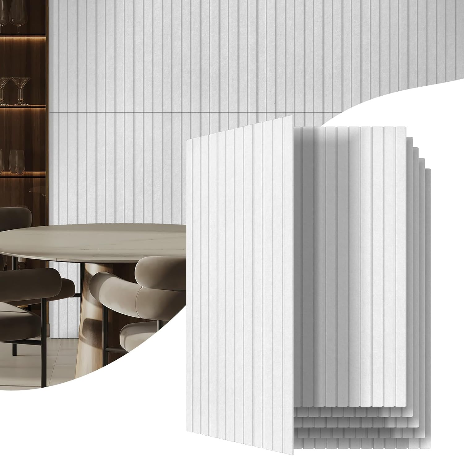 6 Pack White Acoustic Wall Panels