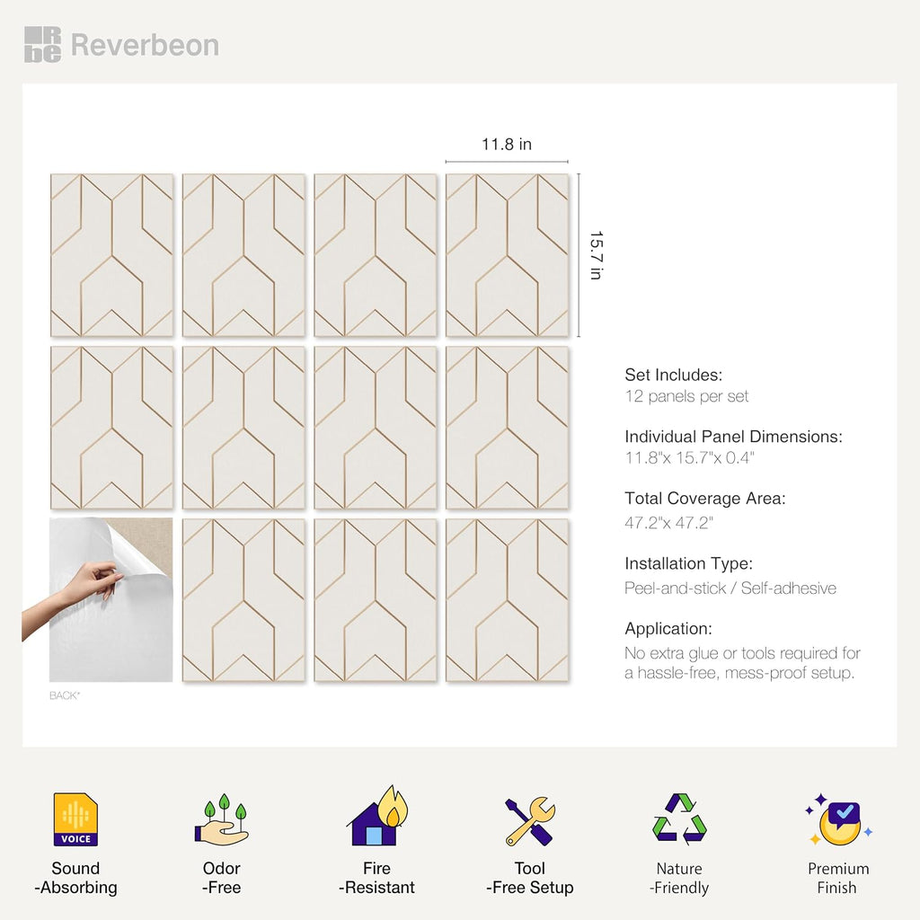 12 Pack Self-Adhesive Acoustic Panels