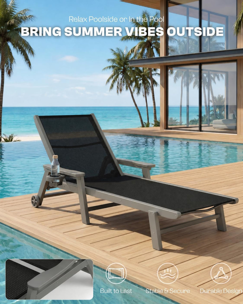 All Weather HDPE Outdoor Lounge Chairs Set