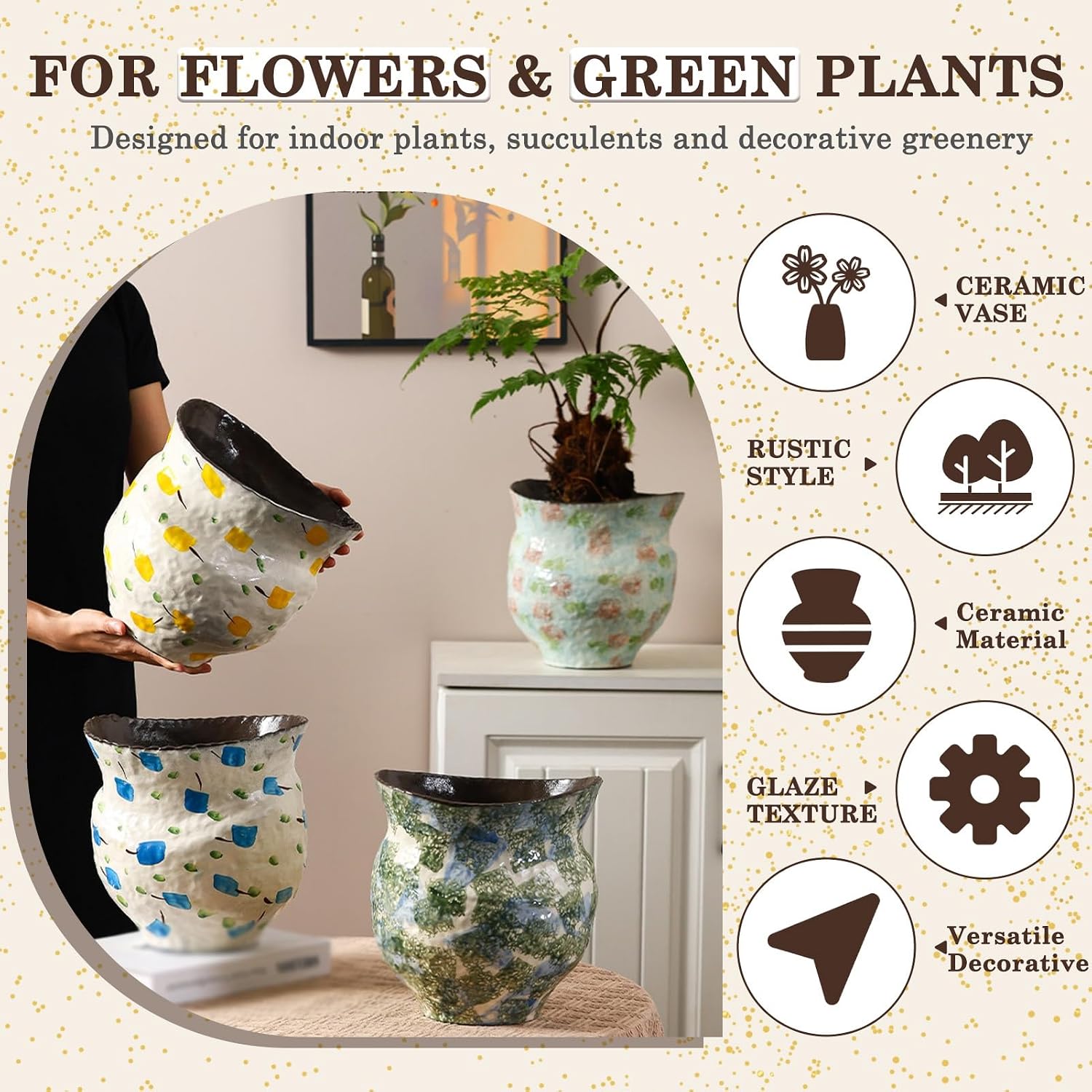Large Glazed Ceramic Planter Pot