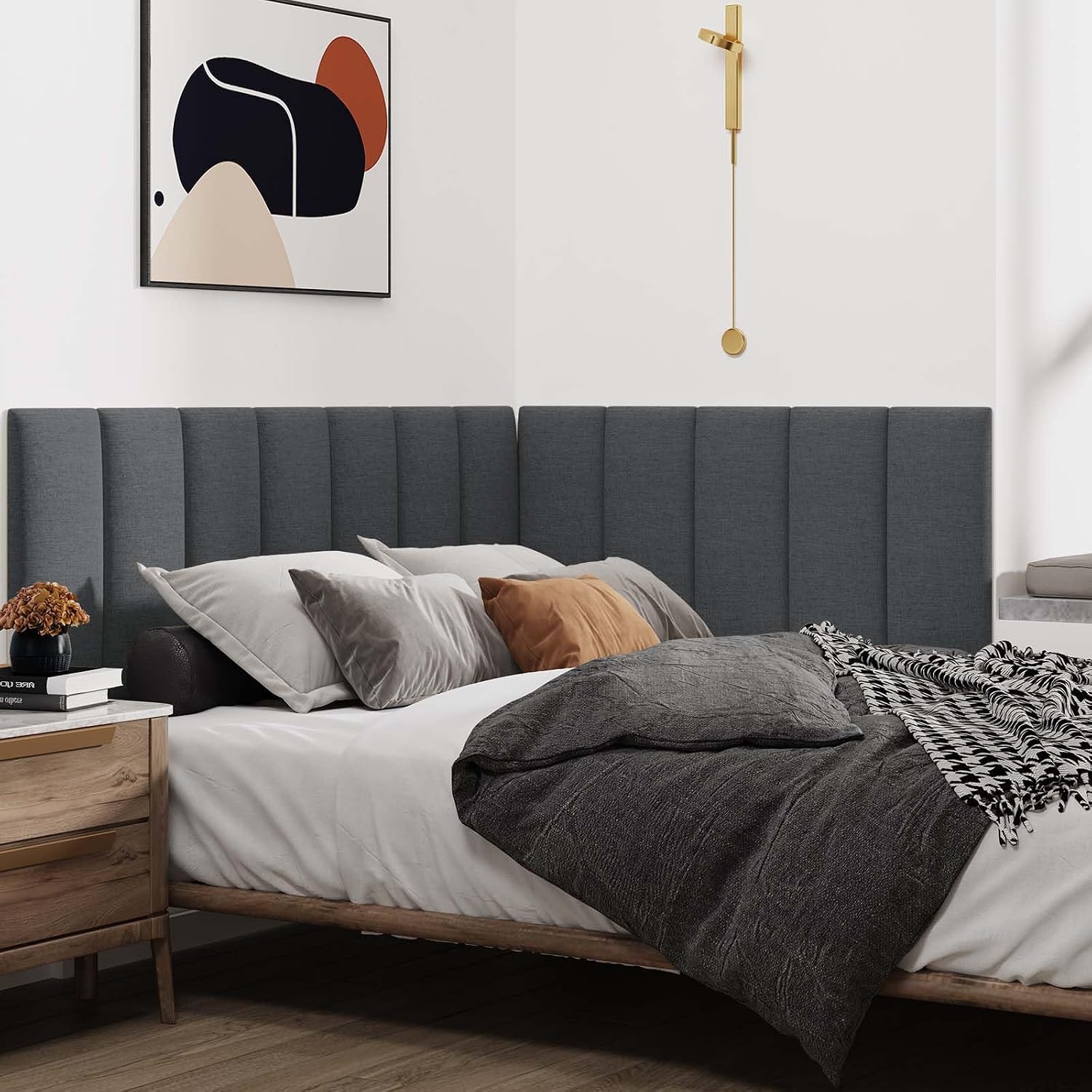 9 Pack Black Tufted Wall Headboard Panels