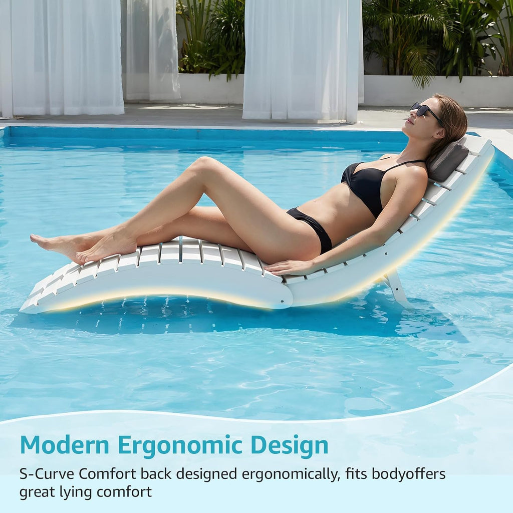 White HDPE Pool Lounge Chair