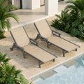 2 Pack Khaki HDPE Outdoor Lounge Chairs