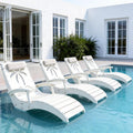 4 Pack White HDPE In Pool Lounge Chairs