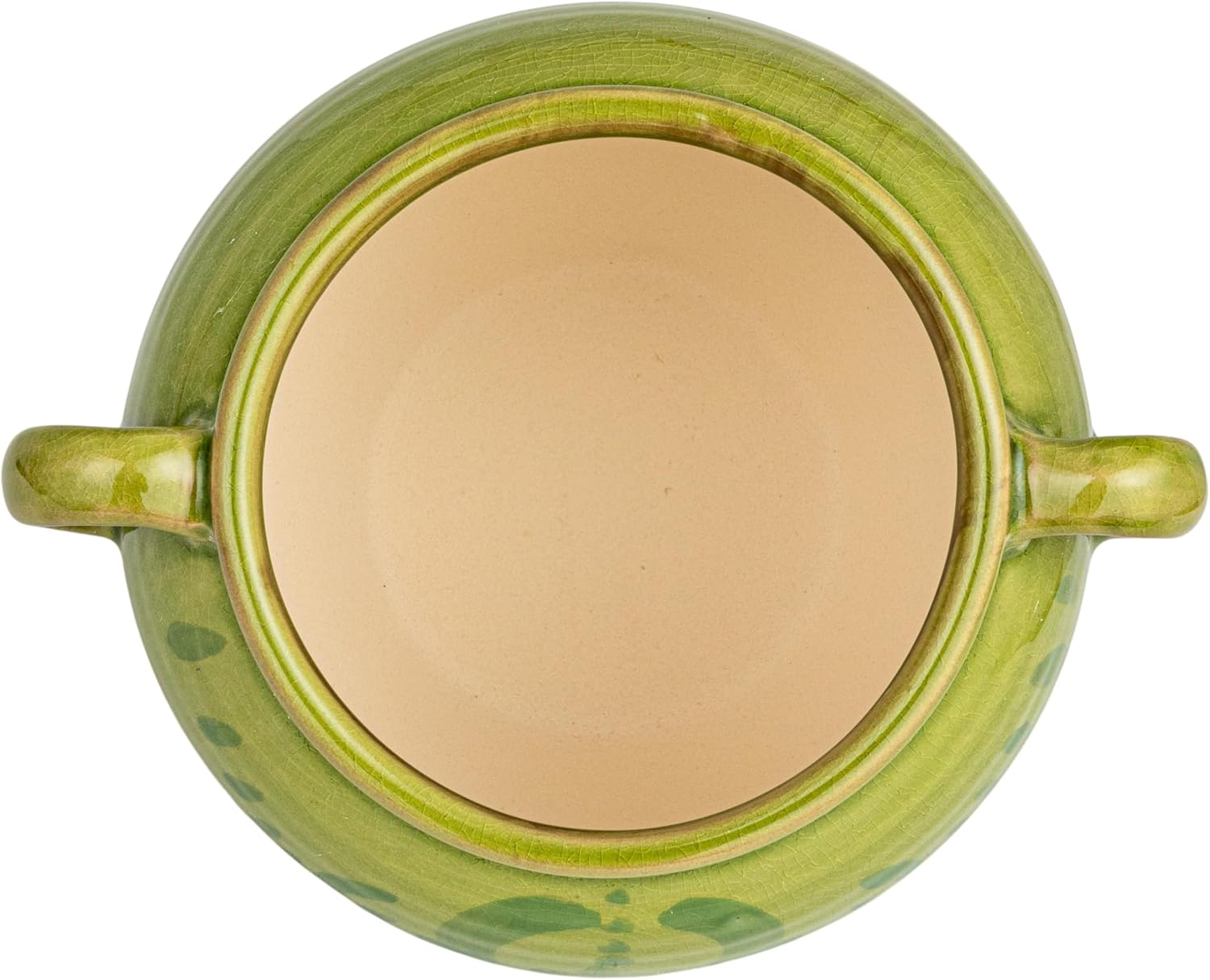 Hand-Painted Green Terra-Cotta Urn