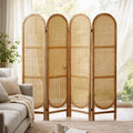 4 Panel Natural Arched Rattan Room Divider