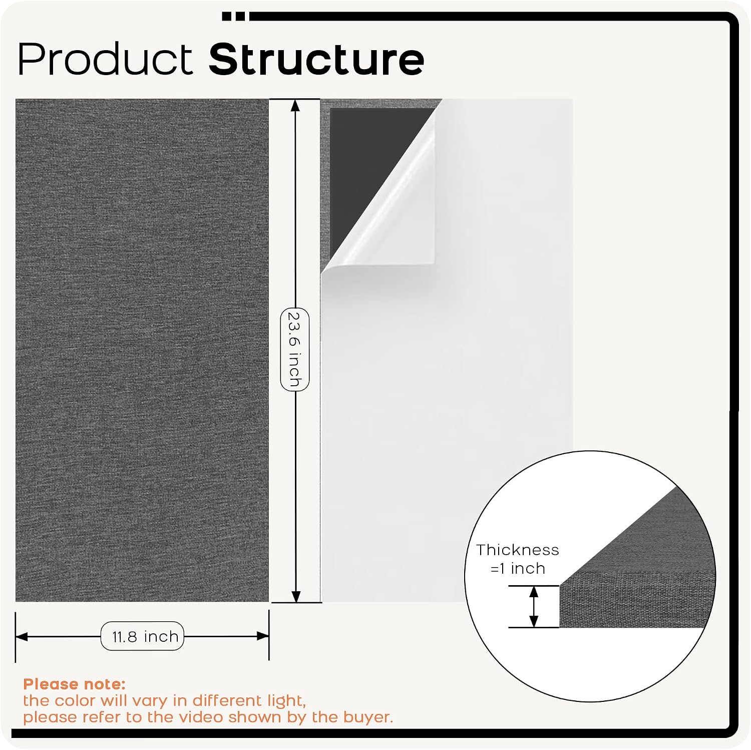4 Pack Grey Fabric Acoustic Panels