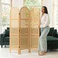 Svimi 3 Panels Natural Rattan Room Divider