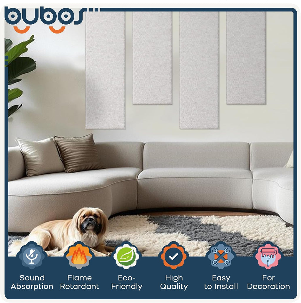 2 Pack Linen Fabric Acoustic Panels