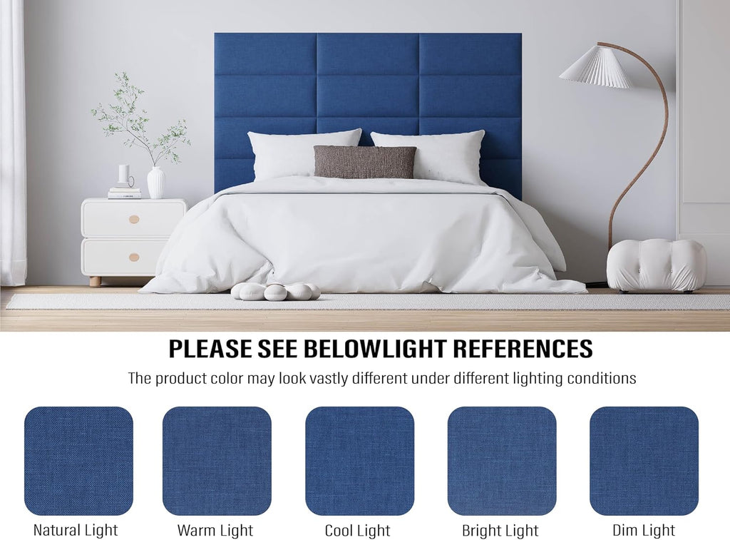 12 Pack Dark Blue Tufted Wall Headboard Panels