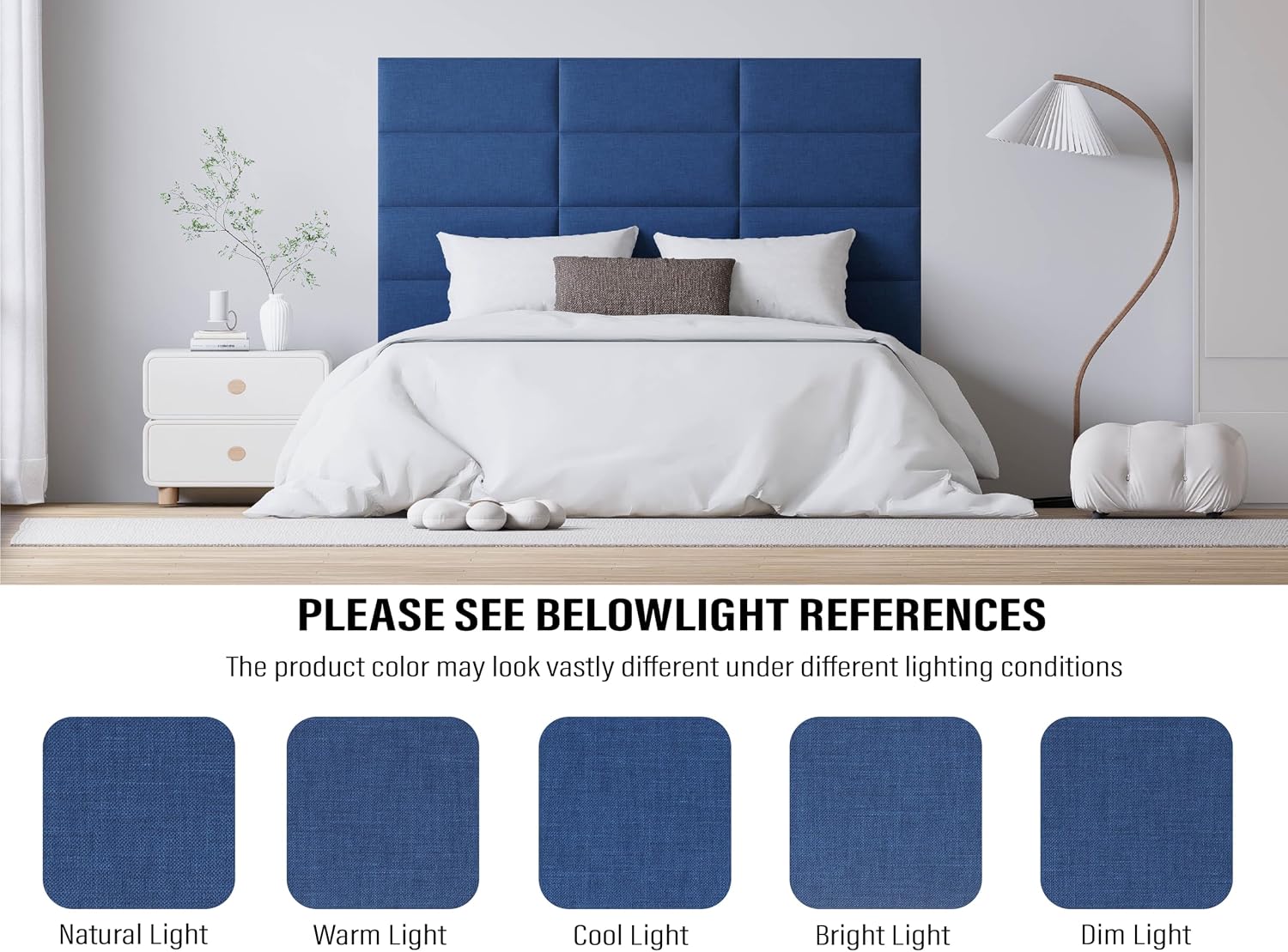 12 Pack Dark Blue Tufted Wall Headboard Panels