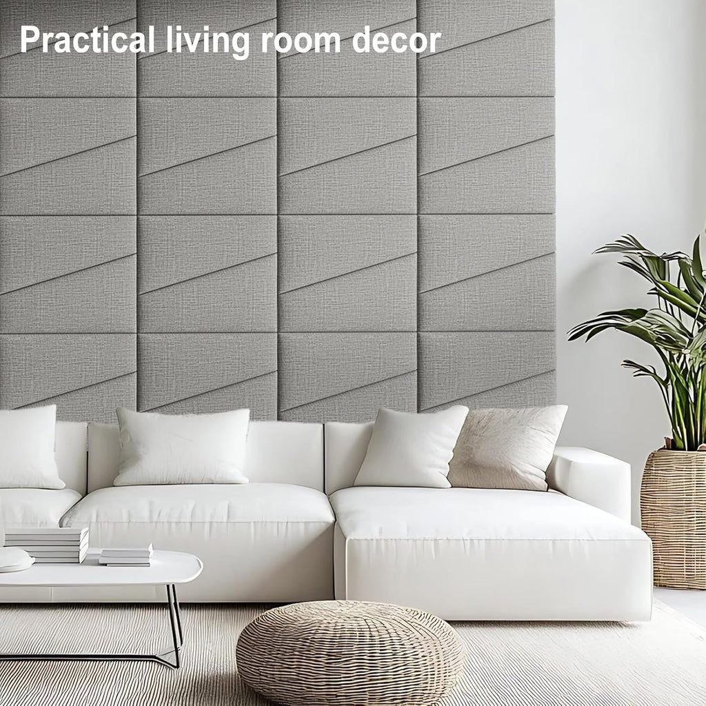 8 Pack Light Gray Upholstered Headboard Panels