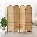 4 Panel Natural Rattan Room Divider