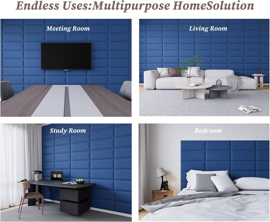 12 Pack Dark Blue Tufted Wall Headboard Panels