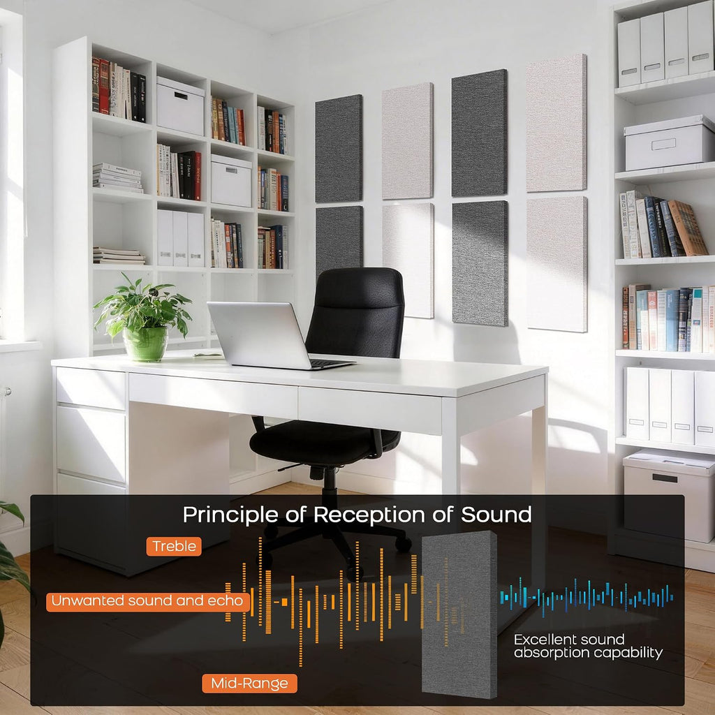 4 Pack Grey Fabric Acoustic Panels