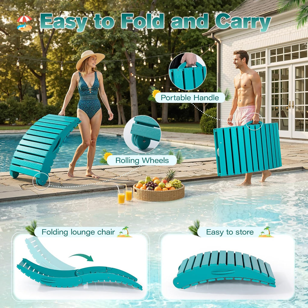 2 Pack Aruba HDPE Pool Lounge Chair