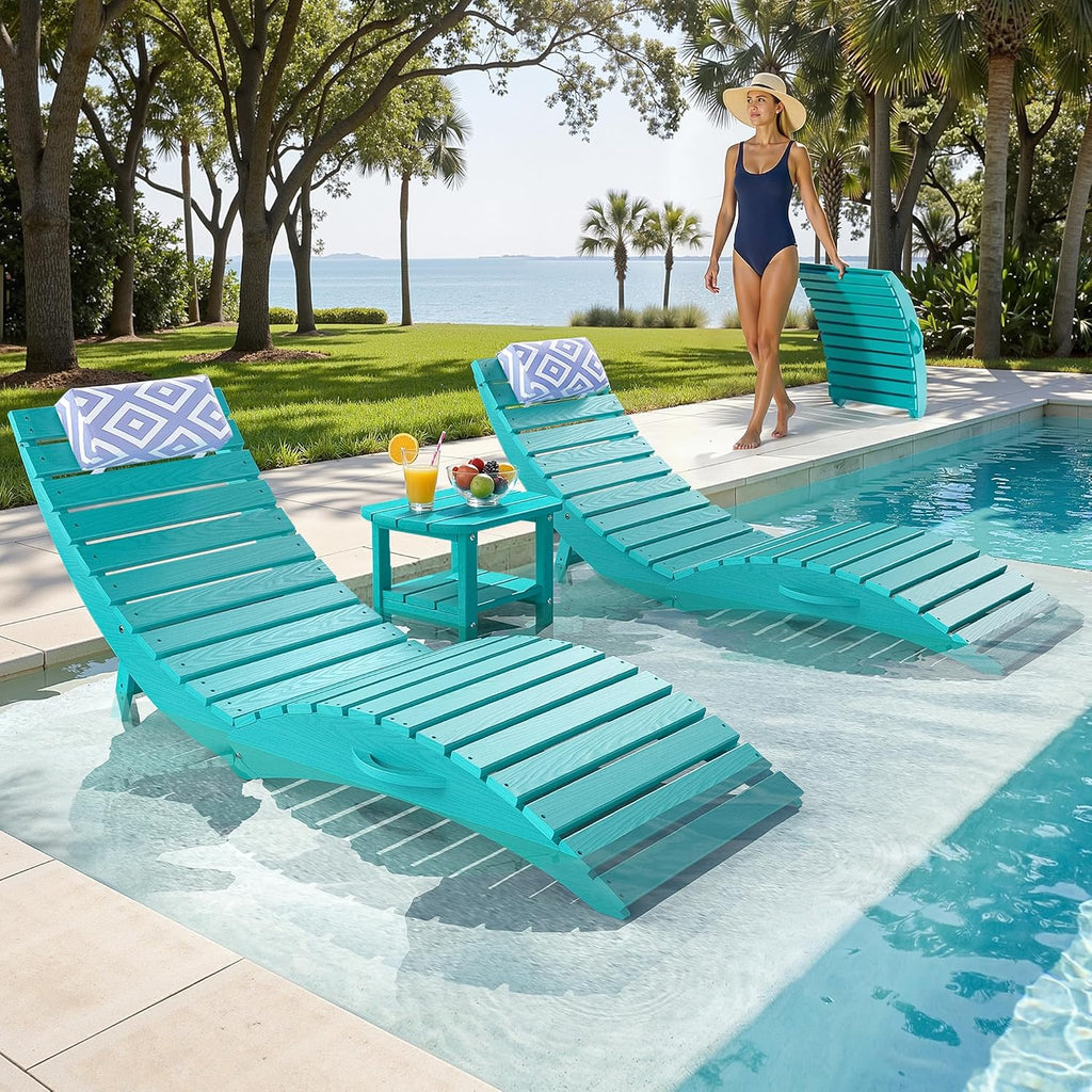 2 Pack Aruba HDPE Pool Lounge Chair