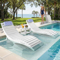 2 Pack White HDPE Pool Lounge Chair