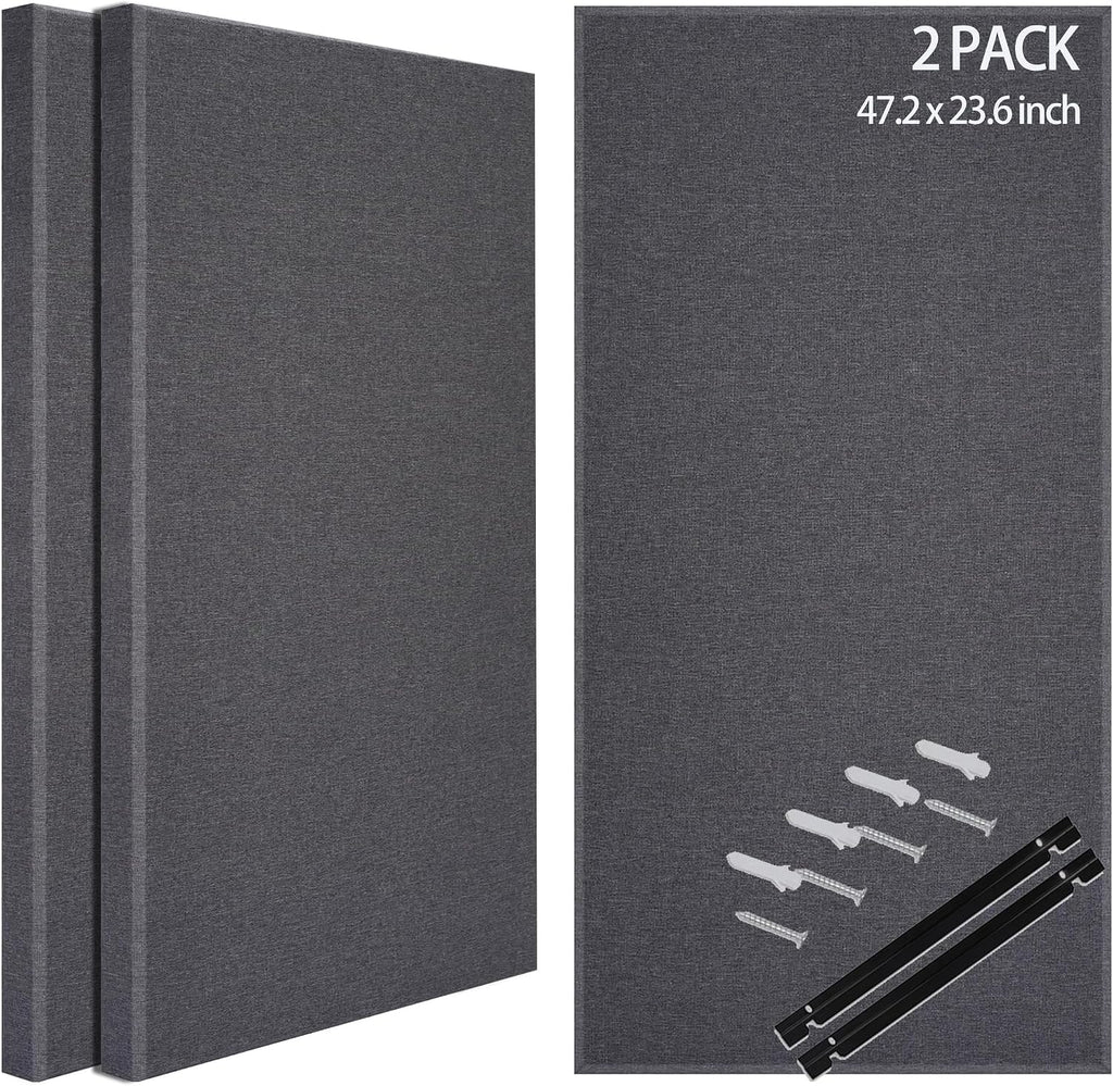 2 Pack Grey Fabric Acoustic Panels